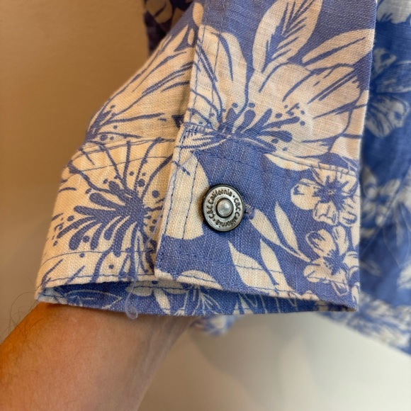 C&C California Sz XL Jacket 100% Linen Trucker Style Floral Unlined Pockets NEW - Picture 7 of 9